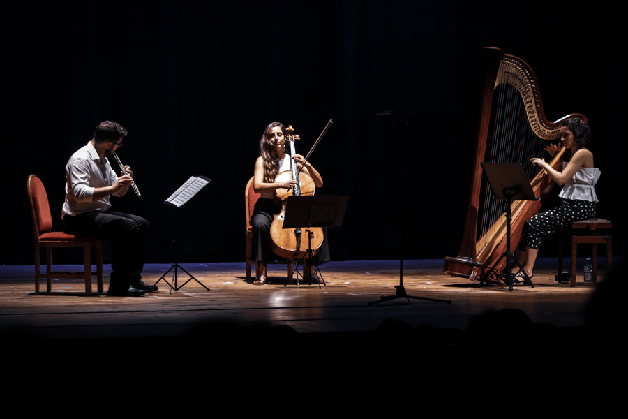 Museo de Pontevedra, música Exilio Contrapuntos. Trio arpa Alba Barreiro