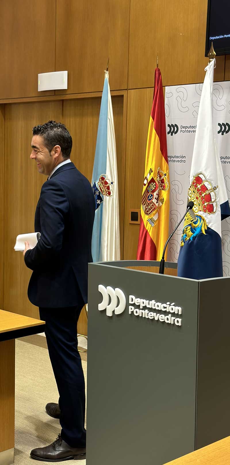 Luis López na sala de prensa